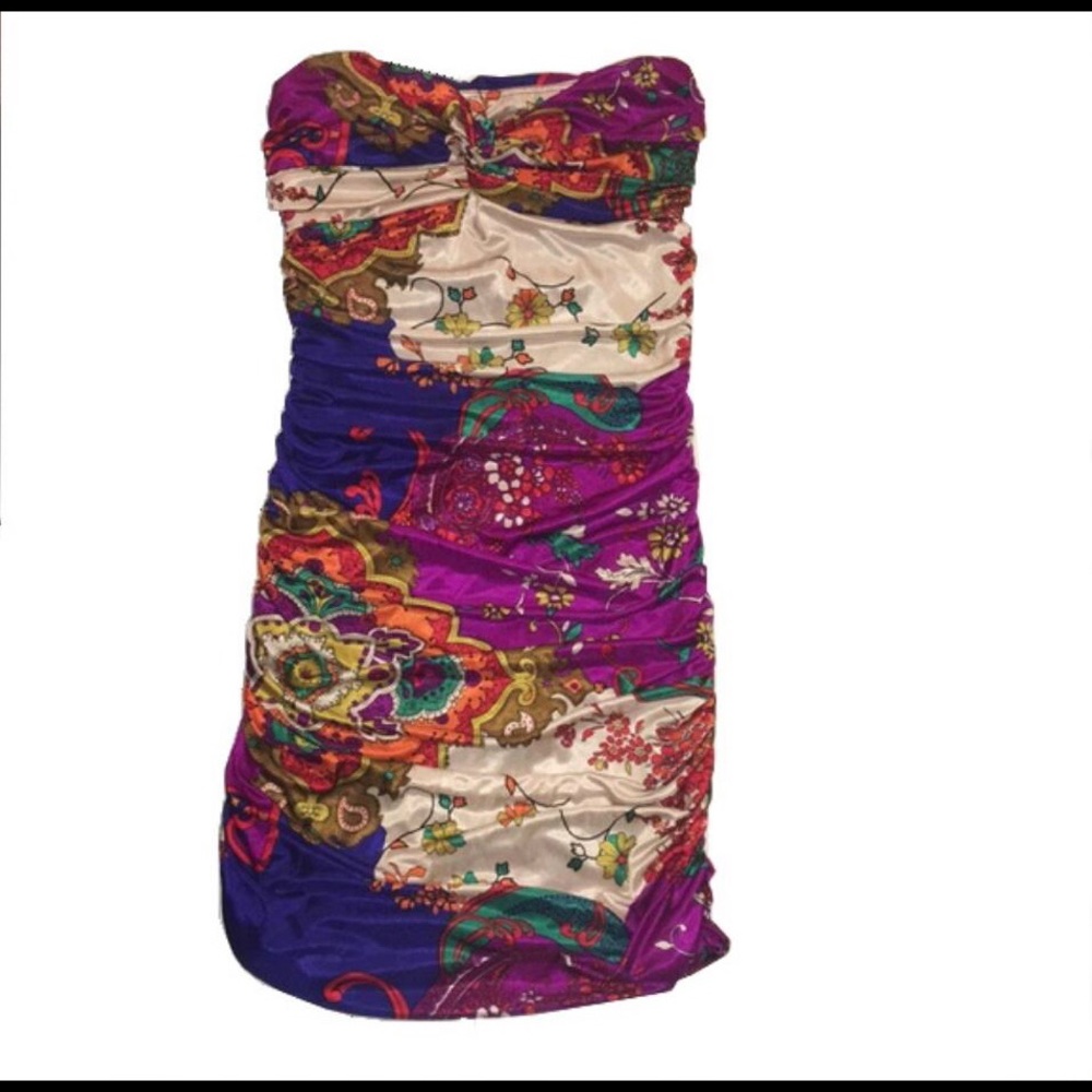 Forever 21 Floral Strapless Dress